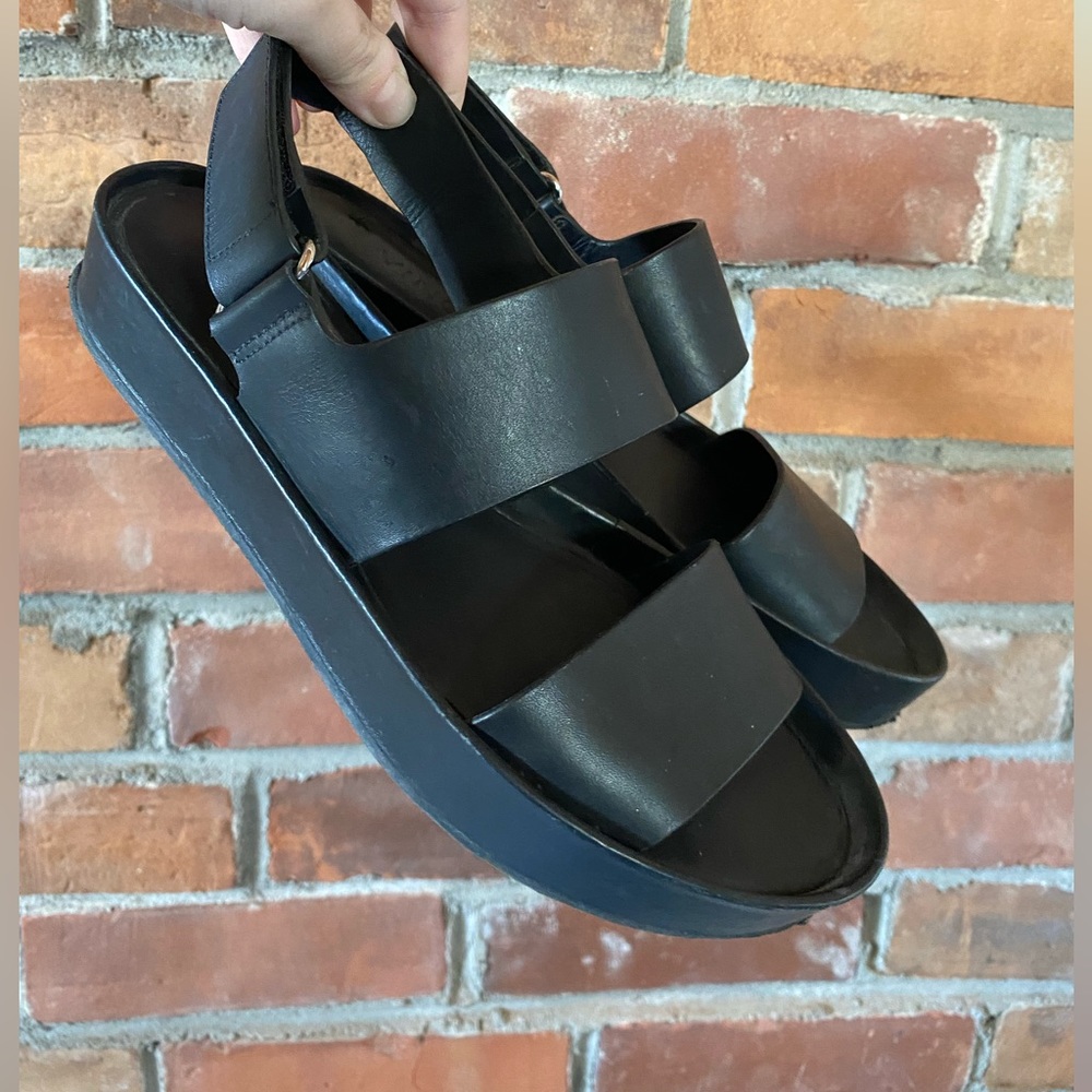 VINCE Marrett Platform Leather Sandals black size 6 - Picture 4 of 14